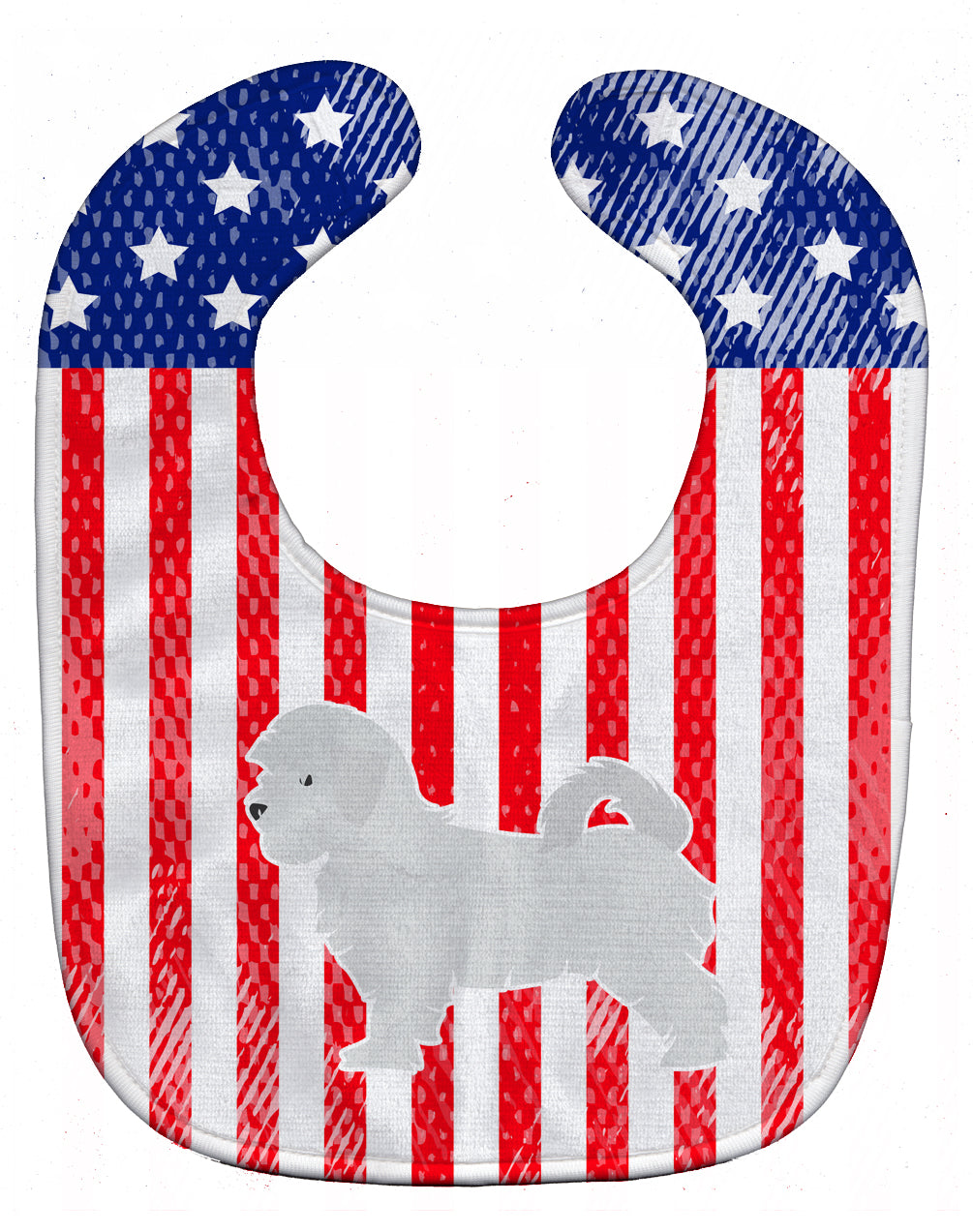 USA Patriotic Maltese Baby Bib Easy-Clean Baby Bib Baby Feeding Accessory Baby Mealtime Essential, 10 x 13, Multicolor