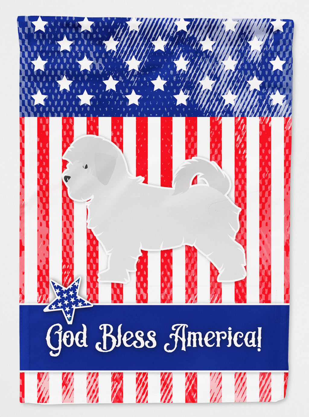 USA Patriotic Maltese House Flag 28x40 Porch Sleeve Pole Decorative Outside Yard Banner Artwork Wall Hanging, Polyester