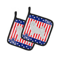 USA Patriotic Maltese Pot Holder Set of 2 Heat Resistant Quilted Hot Pads 7.5 x 7.5 Inch, Insulated Kitchen Trivets for Cooking & Baking