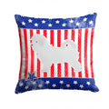 USA Patriotic Maltese Decorative Throw Pillow 14x14 Indoor Outdoor Accent Cushion, Fabric Cover with Insert for Sofa, Bed, Porch & Living Room