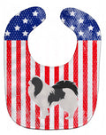 USA Patriotic Japanese Chin Baby Bib Easy-Clean Baby Bib Baby Feeding Accessory Baby Mealtime Essential, 10 x 13, Multicolor