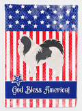 USA Patriotic Japanese Chin House Flag 28x40 Porch Sleeve Pole Decorative Outside Yard Banner Artwork Wall Hanging, Polyester