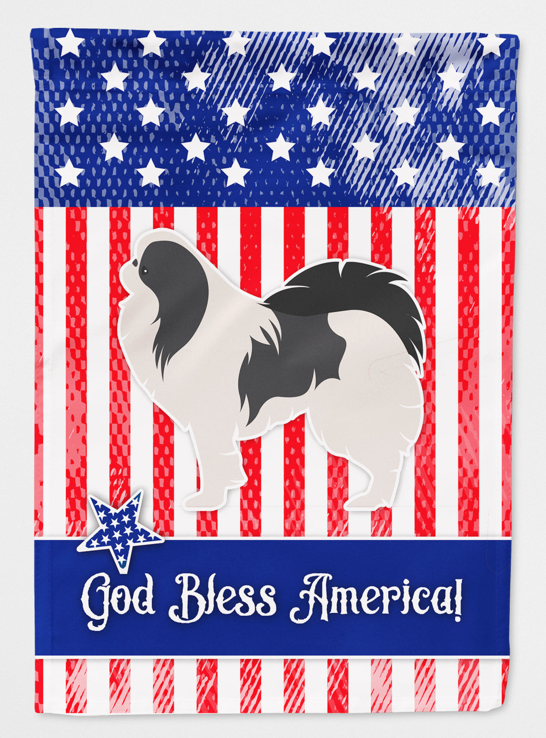 USA Patriotic Japanese Chin House Flag 28x40 Porch Sleeve Pole Decorative Outside Yard Banner Artwork Wall Hanging, Polyester