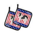 USA Patriotic Japanese Chin Pot Holder Set of 2 Heat Resistant Quilted Hot Pads 7.5 x 7.5 Inch, Insulated Kitchen Trivets for Cooking & Baking