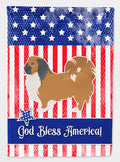 USA Patriotic Pekingese House Flag 28x40 Porch Sleeve Pole Decorative Outside Yard Banner Artwork Wall Hanging, Polyester