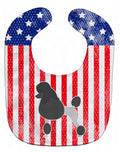 USA Patriotic Poodle Baby Bib Easy-Clean Baby Bib Baby Feeding Accessory Baby Mealtime Essential, 10 x 13, Multicolor