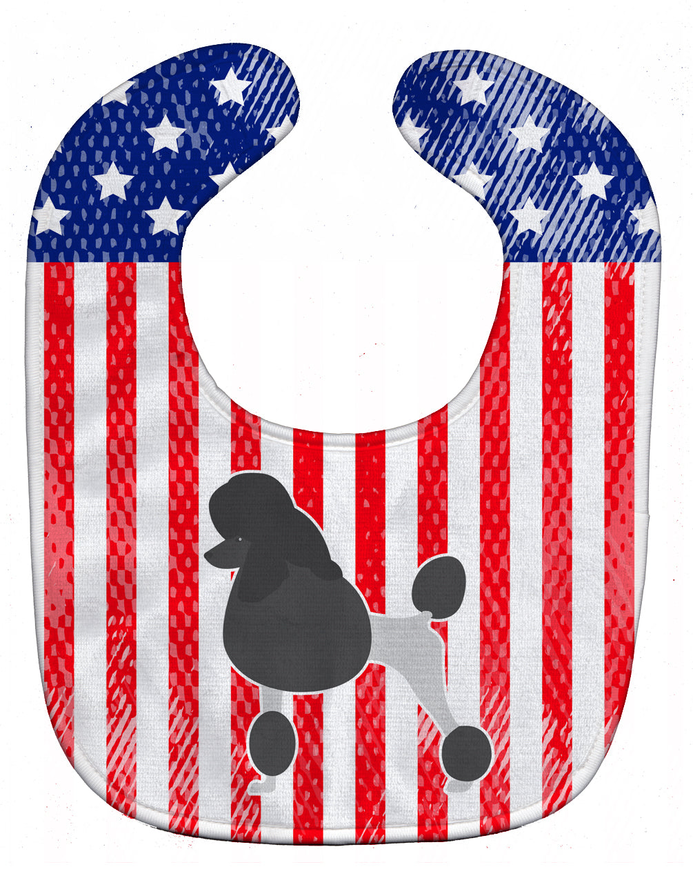 USA Patriotic Poodle Baby Bib Easy-Clean Baby Bib Baby Feeding Accessory Baby Mealtime Essential, 10 x 13, Multicolor