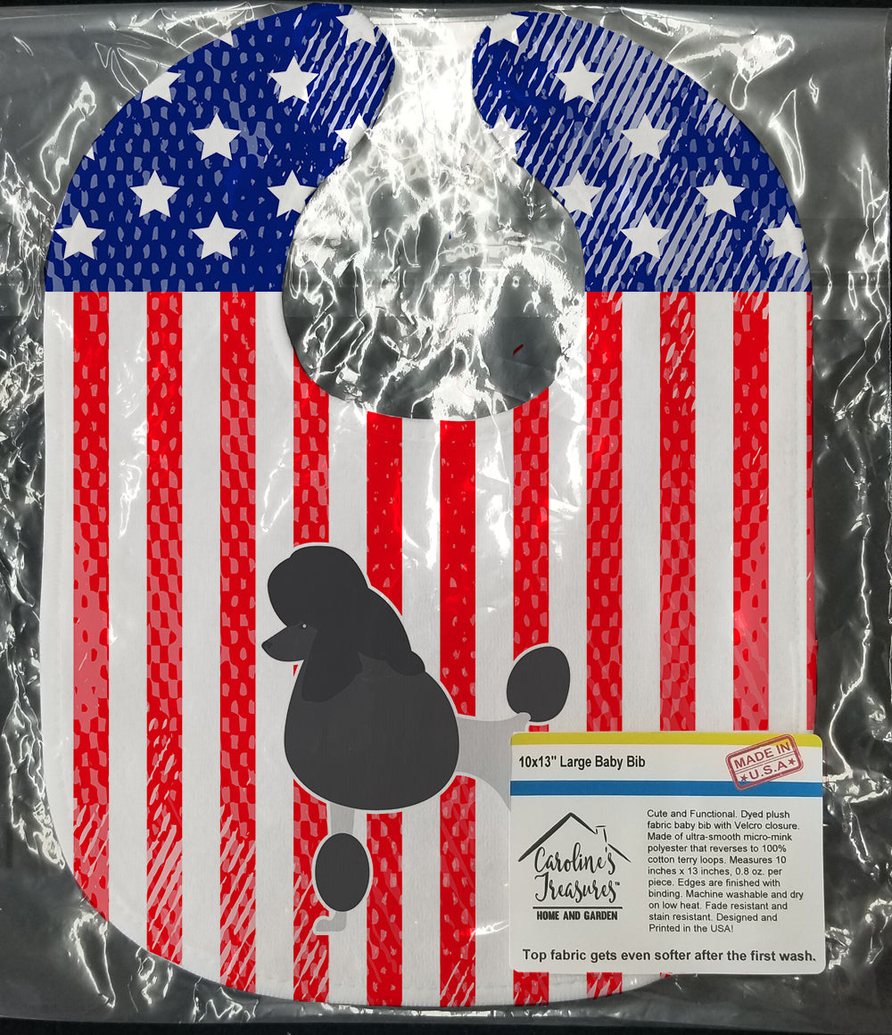 USA Patriotic Poodle Baby Bib Easy-Clean Baby Bib Baby Feeding Accessory Baby Mealtime Essential, 10 x 13, Multicolor