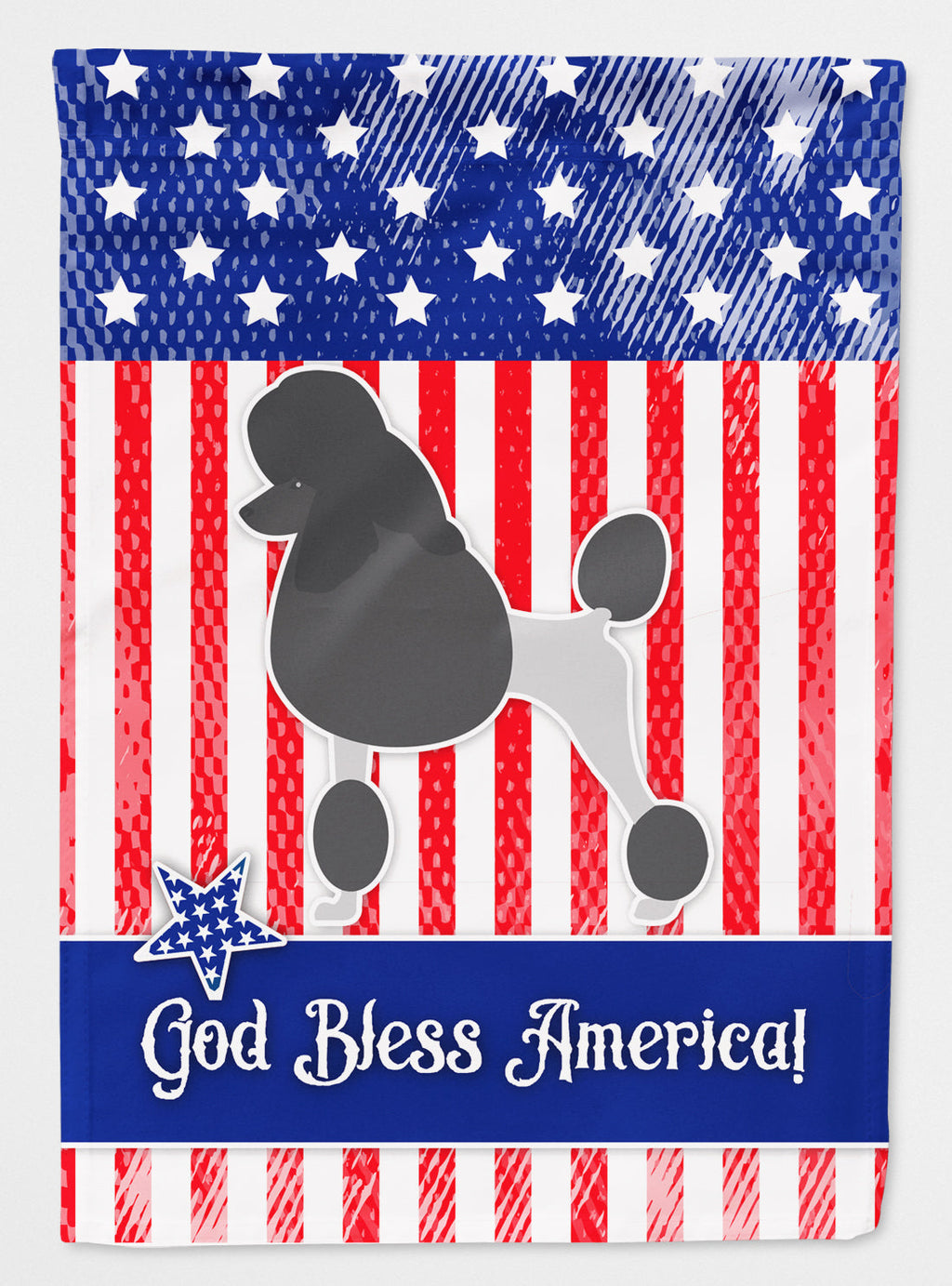USA Patriotic Poodle House Flag 28x40 Porch Sleeve Pole Decorative Outside Yard Banner Artwork Wall Hanging, Polyester