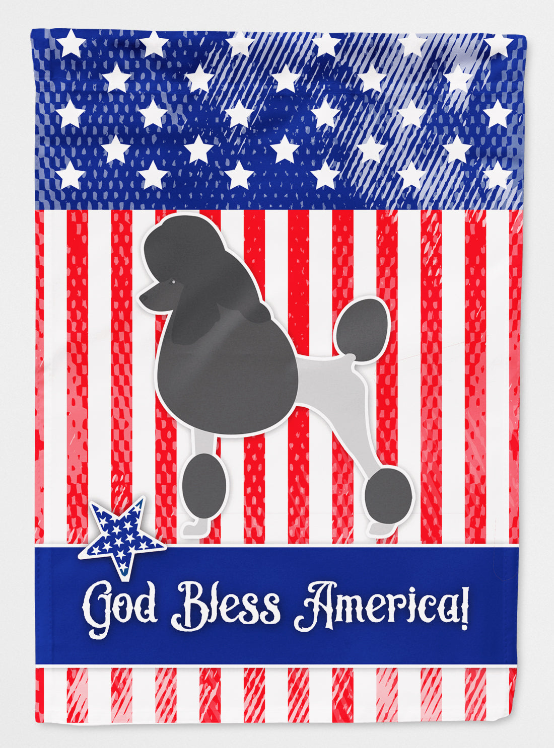 USA Patriotic Poodle House Flag 28x40 Porch Sleeve Pole Decorative Outside Yard Banner Artwork Wall Hanging, Polyester