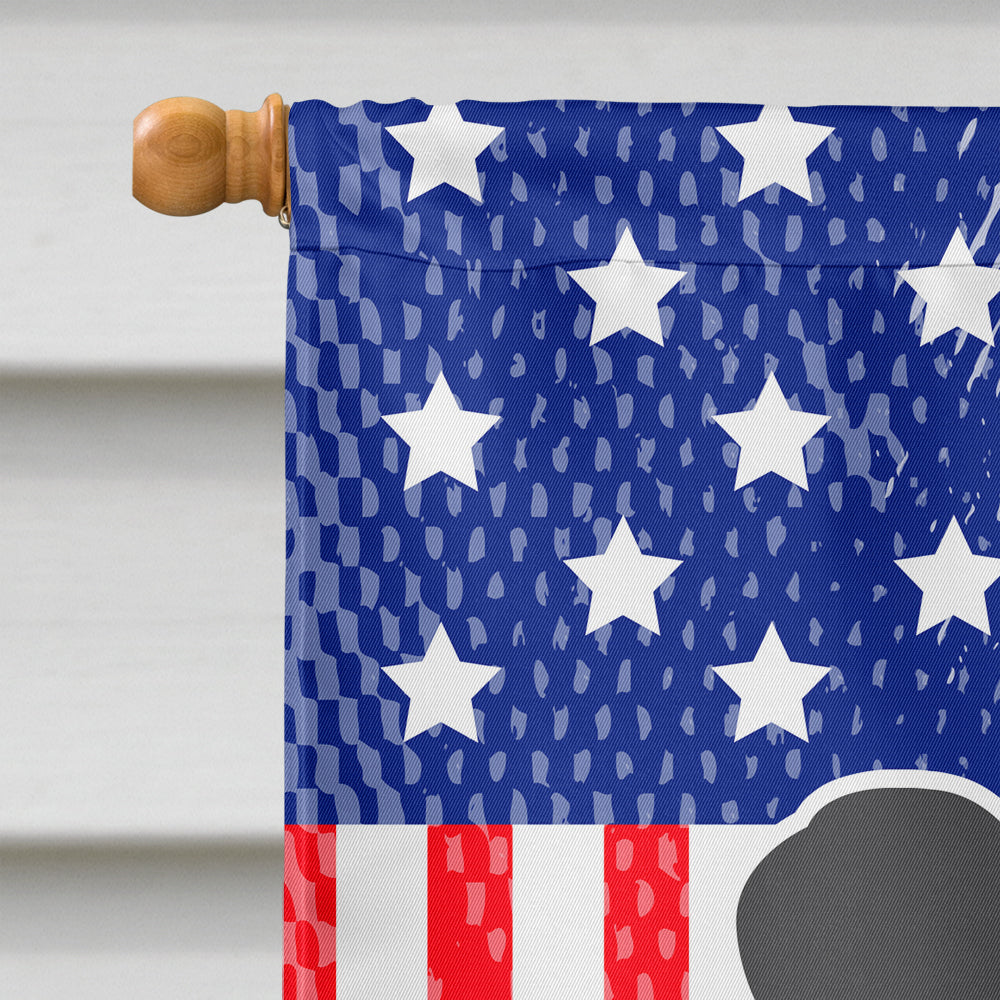 USA Patriotic Poodle House Flag 28x40 Porch Sleeve Pole Decorative Outside Yard Banner Artwork Wall Hanging, Polyester