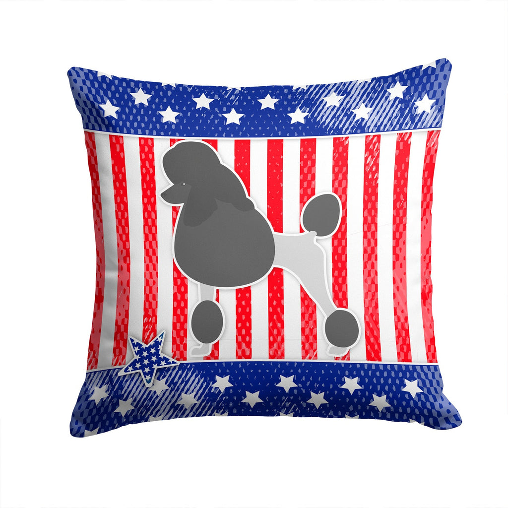 USA Patriotic Poodle Decorative Throw Pillow 14x14 Indoor Outdoor Accent Cushion, Fabric Cover with Insert for Sofa, Bed, Porch & Living Room