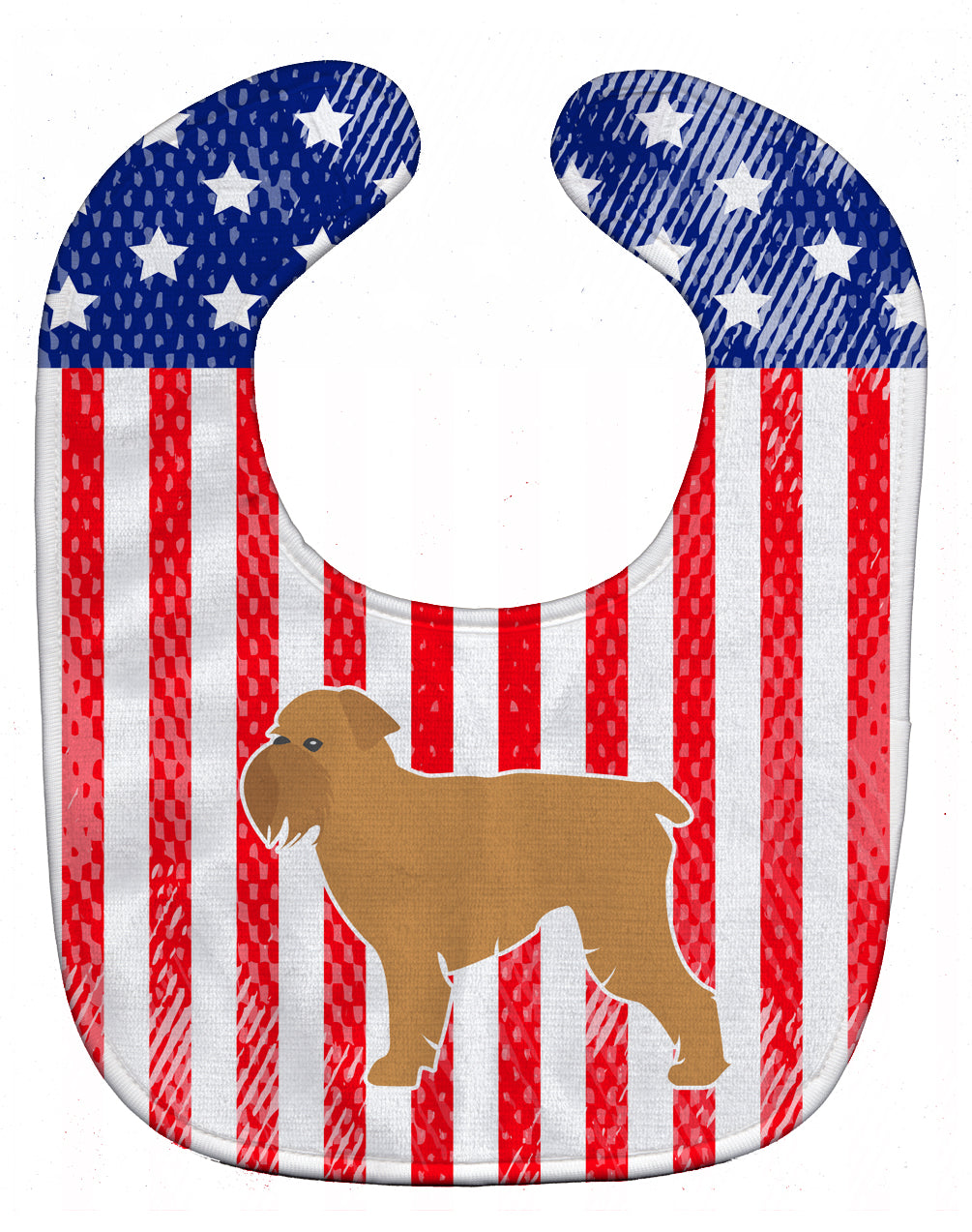 USA Patriotic Brussels Griffon Baby Bib Easy-Clean Baby Bib Baby Feeding Accessory Baby Mealtime Essential, 10 x 13, Multicolor