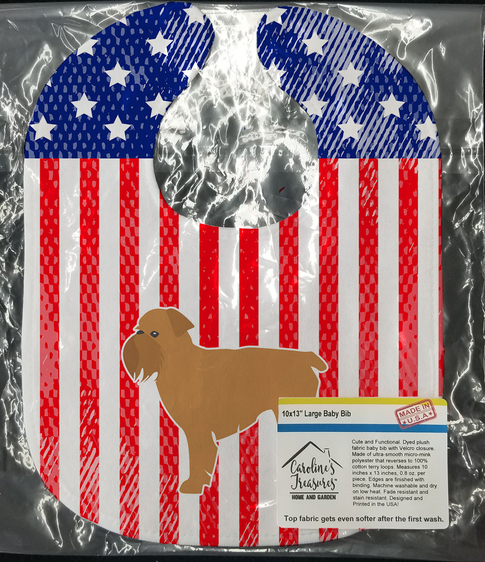 USA Patriotic Brussels Griffon Baby Bib Easy-Clean Baby Bib Baby Feeding Accessory Baby Mealtime Essential, 10 x 13, Multicolor