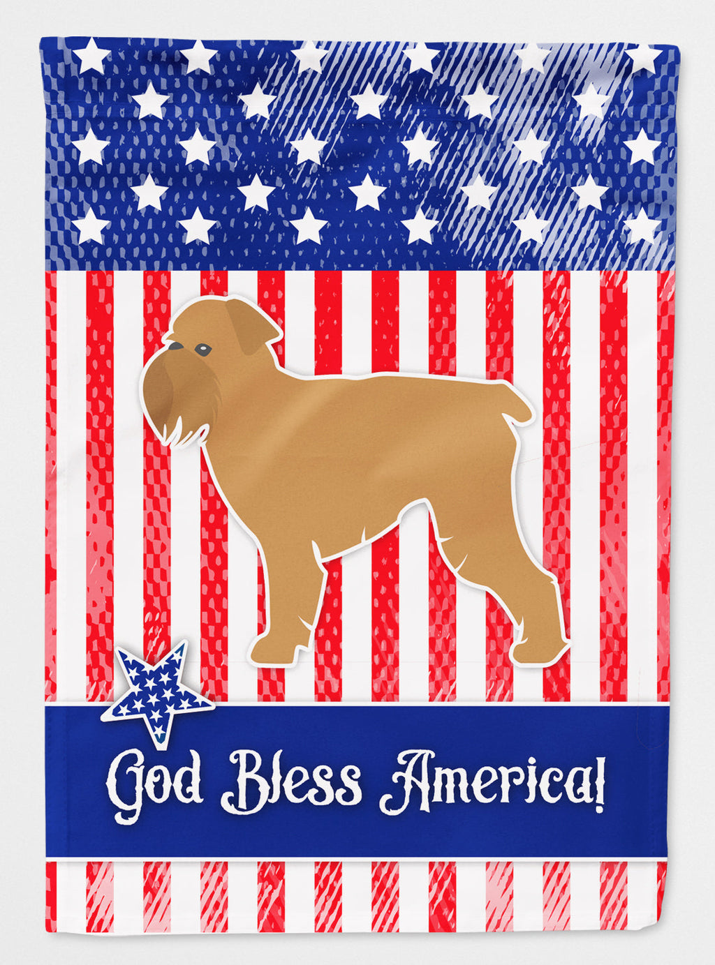 USA Patriotic Brussels Griffon House Flag 28x40 Porch Sleeve Pole Decorative Outside Yard Banner Artwork Wall Hanging, Polyester