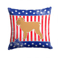 USA Patriotic Brussels Griffon Decorative Throw Pillow 14x14 Indoor Outdoor Accent Cushion, Fabric Cover with Insert for Sofa, Bed, Porch & Living Room