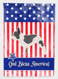 USA Patriotic French Bulldog House Flag 28x40 Porch Sleeve Pole Decorative Outside Yard Banner Artwork Wall Hanging, Polyester