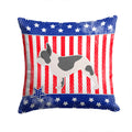 USA Patriotic French Bulldog Decorative Throw Pillow 14x14 Indoor Outdoor Accent Cushion, Fabric Cover with Insert for Sofa, Bed, Porch & Living Room