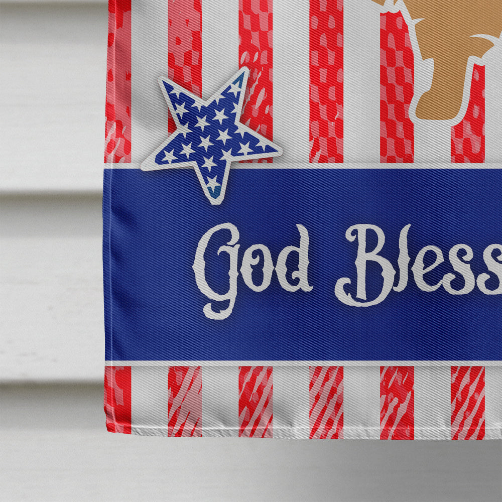 USA Patriotic Pomeranian House Flag 28x40 Porch Sleeve Pole Decorative Outside Yard Banner Artwork Wall Hanging, Polyester