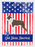 USA Patriotic Boston Terrier House Flag 28x40 Porch Sleeve Pole Decorative Outside Yard Banner Artwork Wall Hanging, Polyester