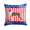 USA Patriotic Boston Terrier Decorative Throw Pillow 14x14 Indoor Outdoor Accent Cushion, Fabric Cover with Insert for Sofa, Bed, Porch & Living Room