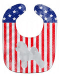 USA Patriotic Bichon Frise Baby Bib Easy-Clean Baby Bib Baby Feeding Accessory Baby Mealtime Essential, 10 x 13, Multicolor