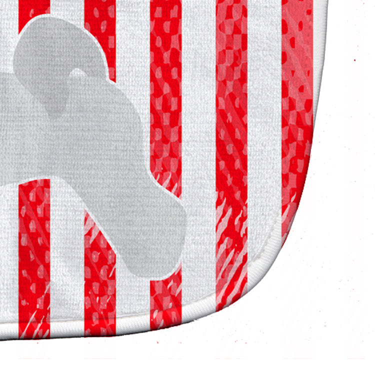 USA Patriotic Bichon Frise Baby Bib Easy-Clean Baby Bib Baby Feeding Accessory Baby Mealtime Essential, 10 x 13, Multicolor