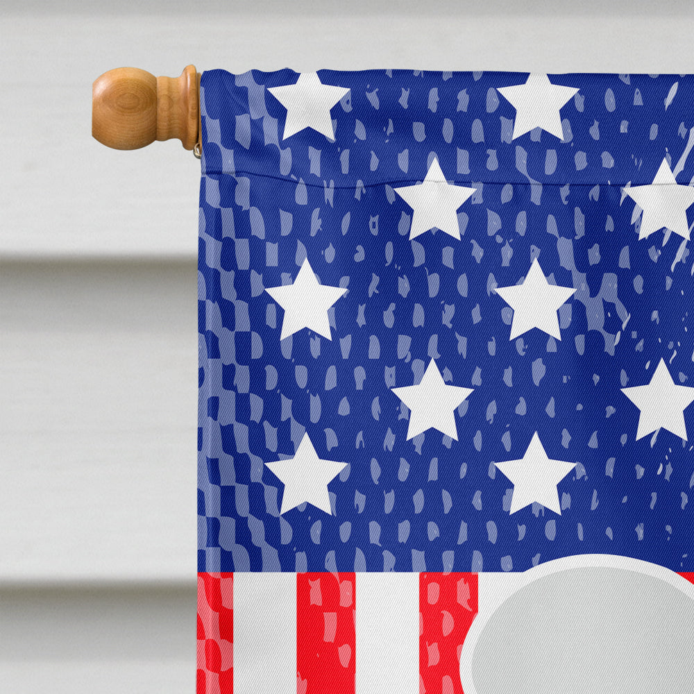 USA Patriotic Bichon Frise House Flag 28x40 Porch Sleeve Pole Decorative Outside Yard Banner Artwork Wall Hanging, Polyester