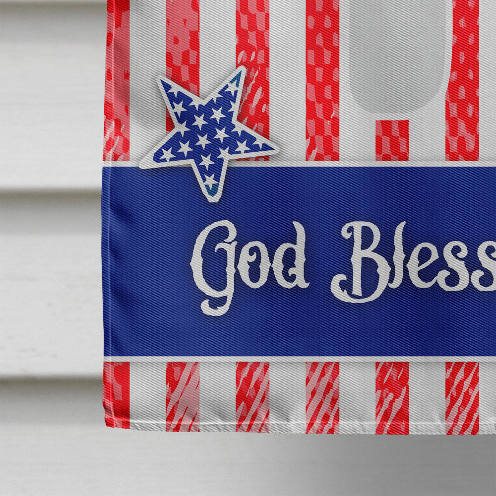 USA Patriotic Bichon Frise House Flag 28x40 Porch Sleeve Pole Decorative Outside Yard Banner Artwork Wall Hanging, Polyester