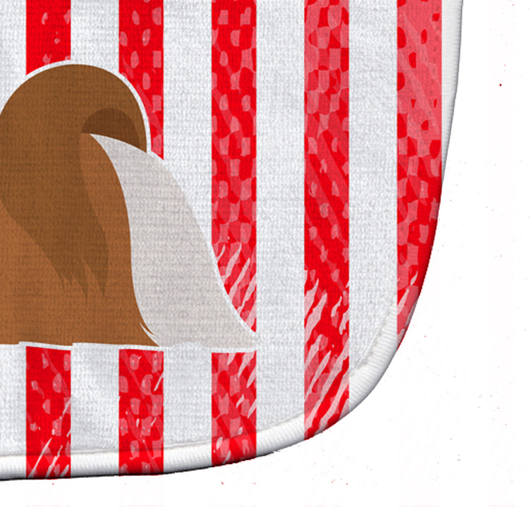 USA Patriotic Shih Tzu Baby Bib Easy-Clean Baby Bib Baby Feeding Accessory Baby Mealtime Essential, 10 x 13, Multicolor