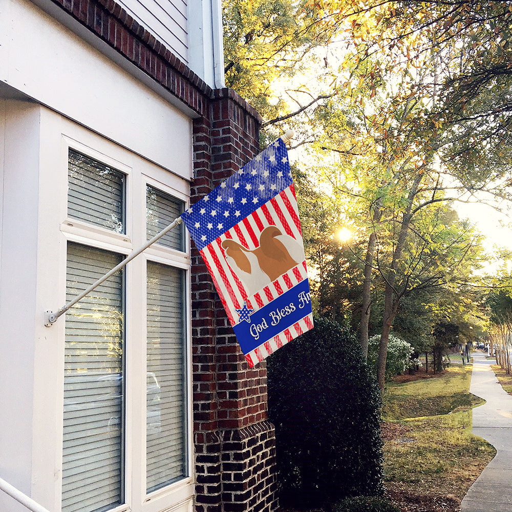 USA Patriotic Shih Tzu House Flag 28x40 Porch Sleeve Pole Decorative Outside Yard Banner Artwork Wall Hanging, Polyester