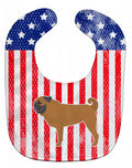 USA Patriotic Pug Baby Bib Easy-Clean Baby Bib Baby Feeding Accessory Baby Mealtime Essential, 10 x 13, Multicolor