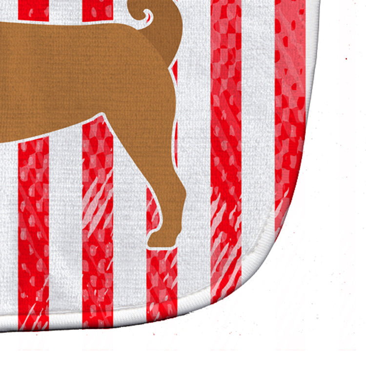 USA Patriotic Pug Baby Bib Easy-Clean Baby Bib Baby Feeding Accessory Baby Mealtime Essential, 10 x 13, Multicolor