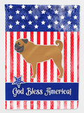 USA Patriotic Pug House Flag 28x40 Porch Sleeve Pole Decorative Outside Yard Banner Artwork Wall Hanging, Polyester