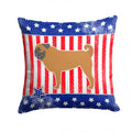 USA Patriotic Pug Decorative Throw Pillow 14x14 Indoor Outdoor Accent Cushion, Fabric Cover with Insert for Sofa, Bed, Porch & Living Room