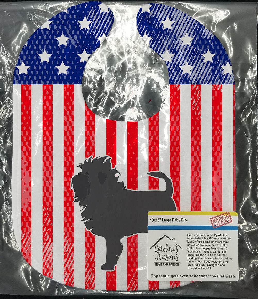 USA Patriotic Affenpinscher Baby Bib Easy-Clean Baby Bib Baby Feeding Accessory Baby Mealtime Essential, 10 x 13, Multicolor