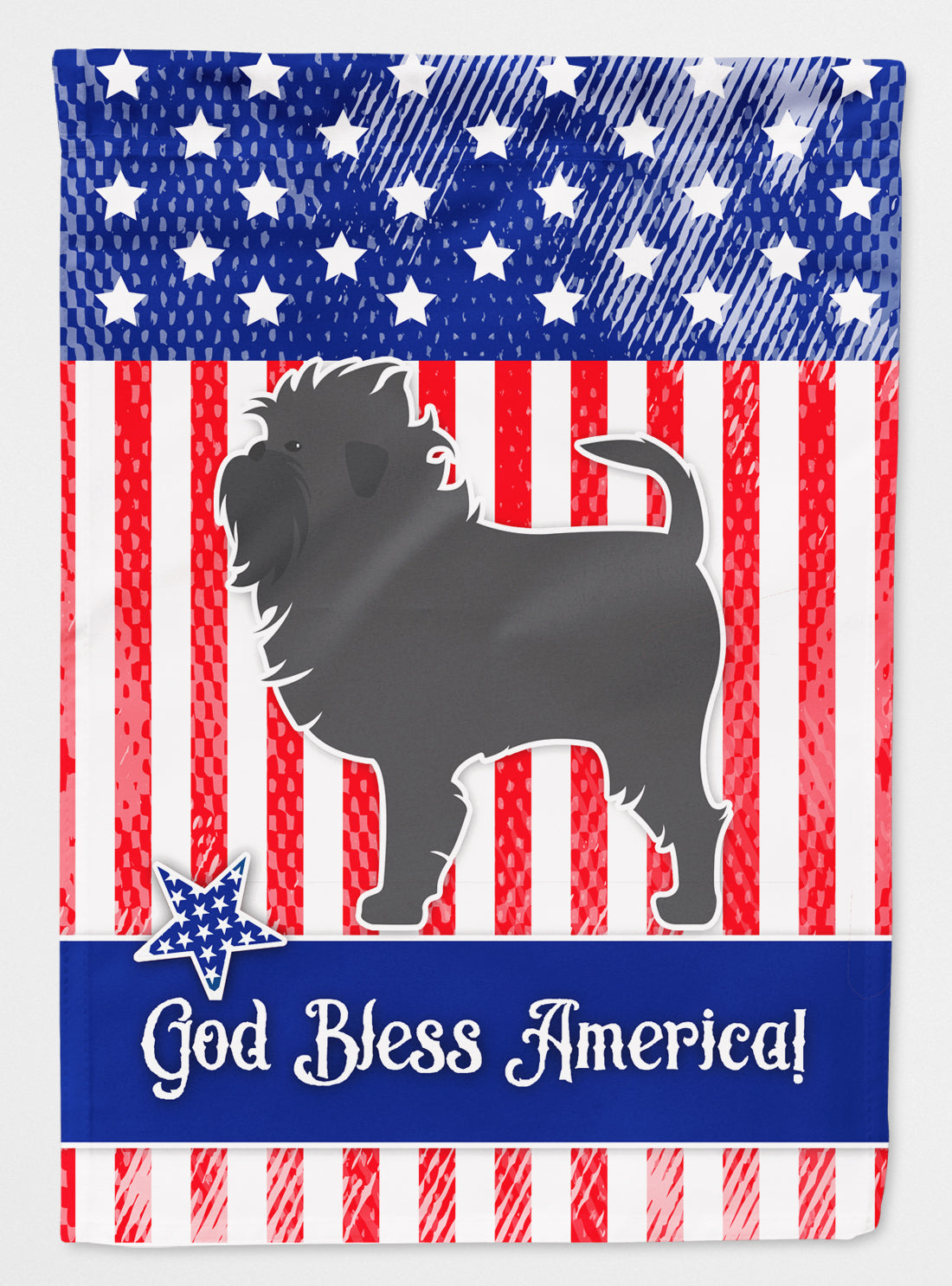 USA Patriotic Affenpinscher House Flag 28x40 Porch Sleeve Pole Decorative Outside Yard Banner Artwork Wall Hanging, Polyester