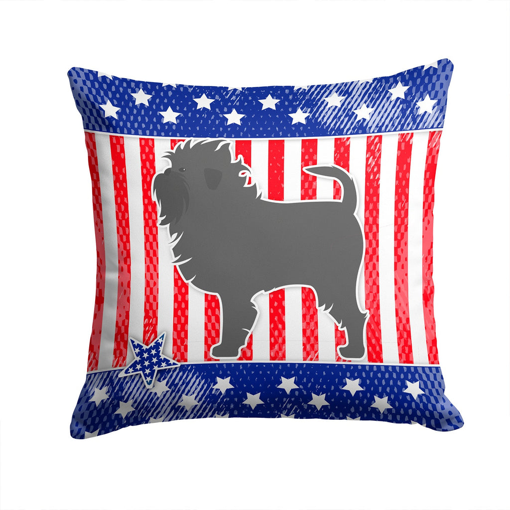 USA Patriotic Affenpinscher Decorative Throw Pillow 14x14 Indoor Outdoor Accent Cushion, Fabric Cover with Insert for Sofa, Bed, Porch & Living Room