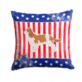 USA Patriotic Cavalier King Charles Spaniel Decorative Throw Pillow 14x14 Indoor Outdoor Accent Cushion, Fabric Cover with Insert for Sofa, Bed, Porch & Living Room