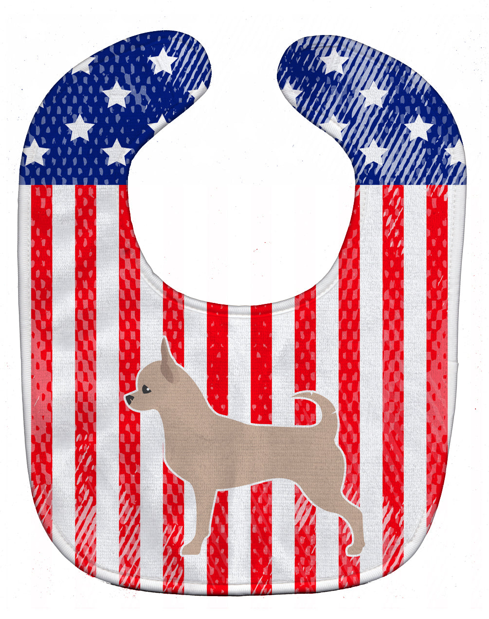 USA Patriotic Chihuahua Baby Bib Easy-Clean Baby Bib Baby Feeding Accessory Baby Mealtime Essential, 10 x 13, Multicolor