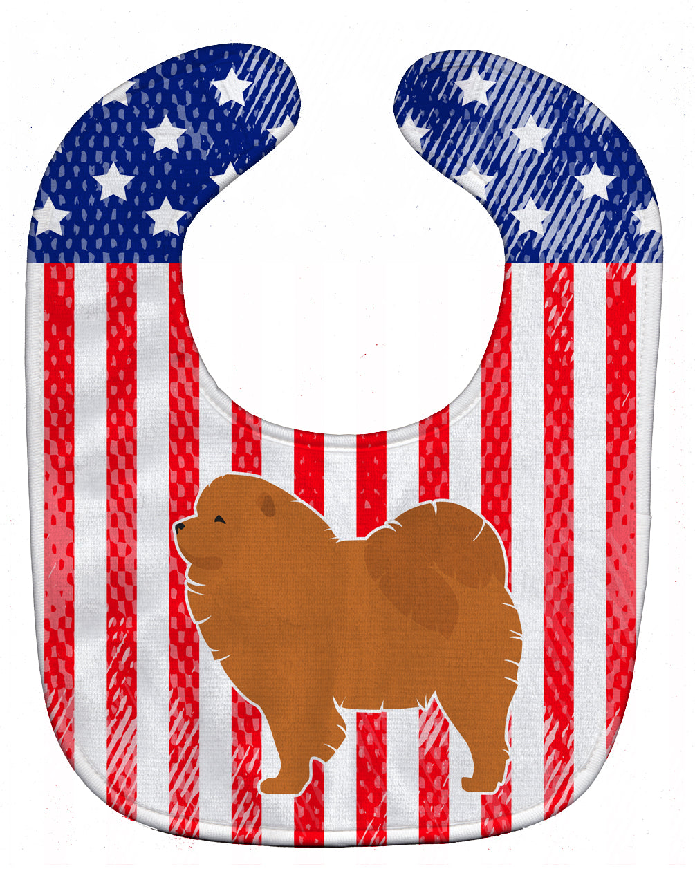 USA Patriotic Chow Chow Baby Bib Easy-Clean Baby Bib Baby Feeding Accessory Baby Mealtime Essential, 10 x 13, Multicolor