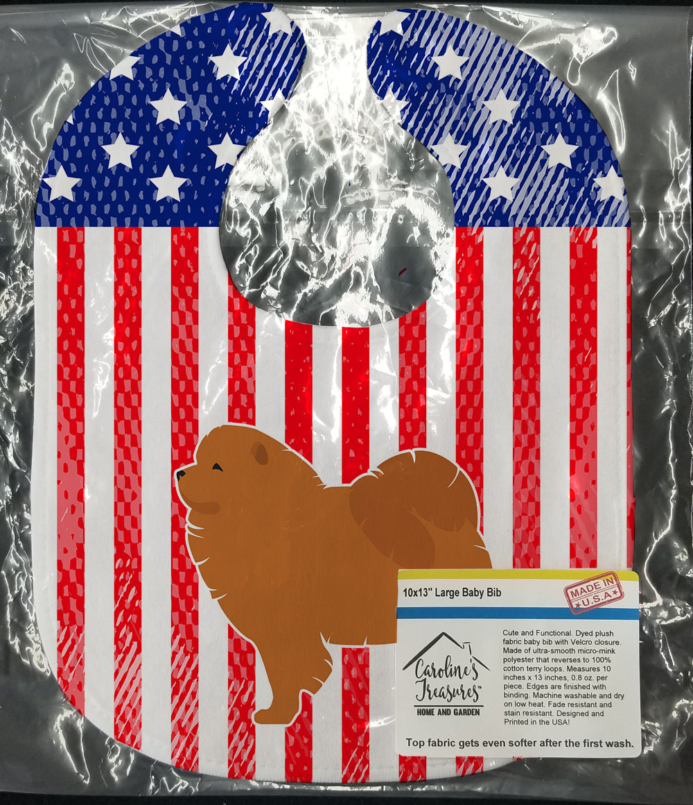 USA Patriotic Chow Chow Baby Bib Easy-Clean Baby Bib Baby Feeding Accessory Baby Mealtime Essential, 10 x 13, Multicolor