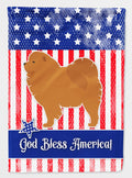 USA Patriotic Chow Chow House Flag 28x40 Porch Sleeve Pole Decorative Outside Yard Banner Artwork Wall Hanging, Polyester