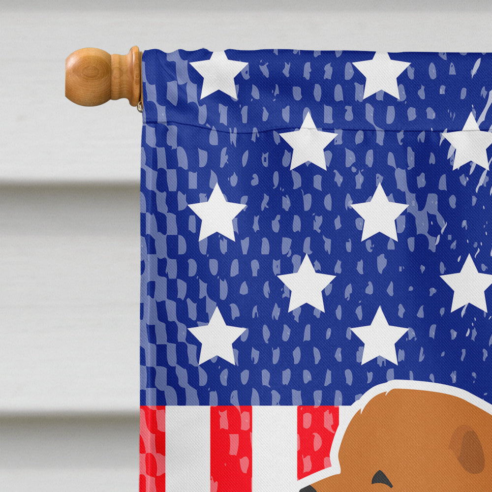 USA Patriotic Chow Chow House Flag 28x40 Porch Sleeve Pole Decorative Outside Yard Banner Artwork Wall Hanging, Polyester
