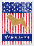 USA Patriotic Shar Pei House Flag 28x40 Porch Sleeve Pole Decorative Outside Yard Banner Artwork Wall Hanging, Polyester