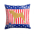 USA Patriotic Shar Pei Decorative Throw Pillow 14x14 Indoor Outdoor Accent Cushion, Fabric Cover with Insert for Sofa, Bed, Porch & Living Room