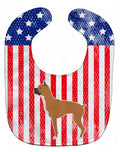 USA Patriotic Boxer Baby Bib Easy-Clean Baby Bib Baby Feeding Accessory Baby Mealtime Essential, 10 x 13, Multicolor