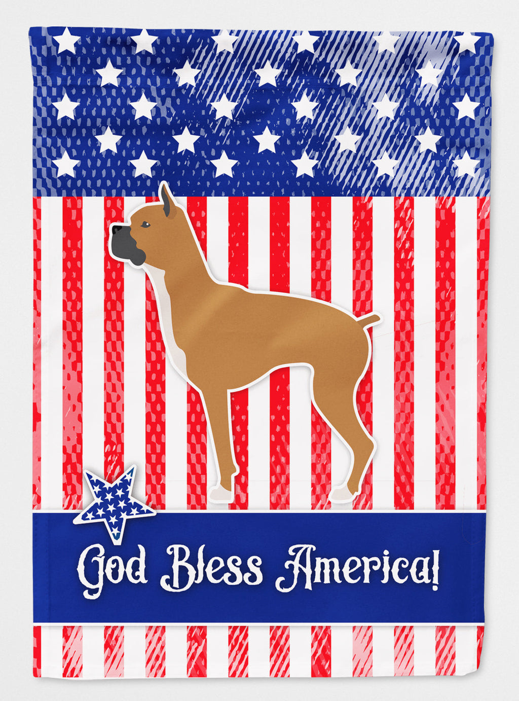 USA Patriotic Boxer House Flag 28x40 Porch Sleeve Pole Decorative Outside Yard Banner Artwork Wall Hanging, Polyester