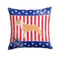 USA Patriotic Staffordshire Bull Terrier Decorative Throw Pillow 14x14 Indoor Outdoor Accent Cushion, Fabric Cover with Insert for Sofa, Bed, Porch & Living Room