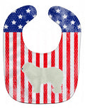 USA Patriotic Komondor Baby Bib Easy-Clean Baby Bib Baby Feeding Accessory Baby Mealtime Essential, 10 x 13, Multicolor